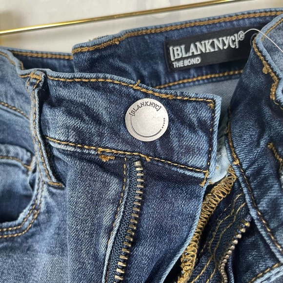 BLANKNYC The Bond Jeans Size 26 Mid-Rise Skinny Distressed Raw Hem Stretch Denim - Picture 6 of 8
